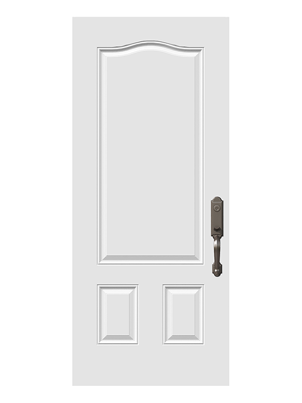 Novatech 3-Panel Scroll Top steel entry door installed by Perla Windows and Doors, Vaughan and GTA